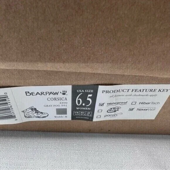 Bearpaw Women’s Corsica Wide Gray Fog Hiking Shoes Size 6.5 NWB - Picture 12 of 12
